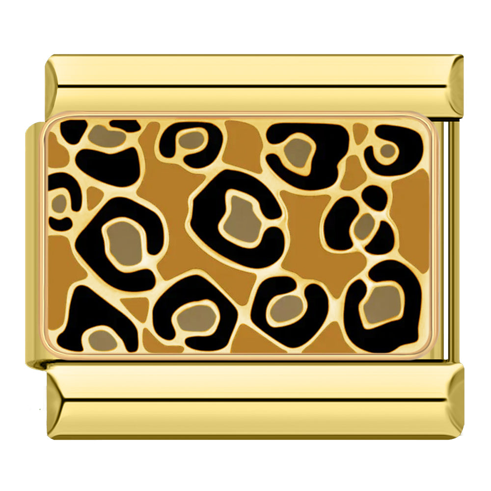 Motif léopard sur or