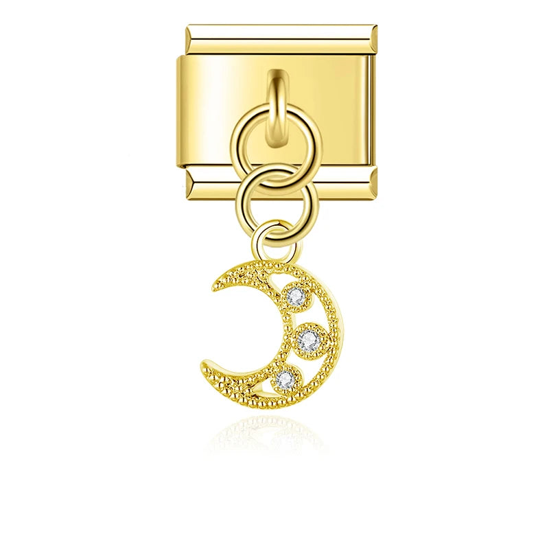 Pendentif croissant de lune OR