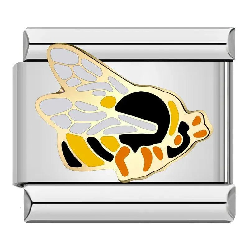 Abeille, sur argent