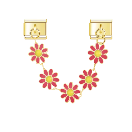 Cinq fleurs en pendentif sur or