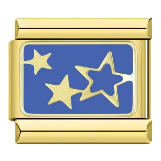 Trois étoiles fond bleu